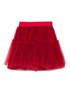 Gonna per bambina Monnalisa rossa con design in tulle - Rubino Kids