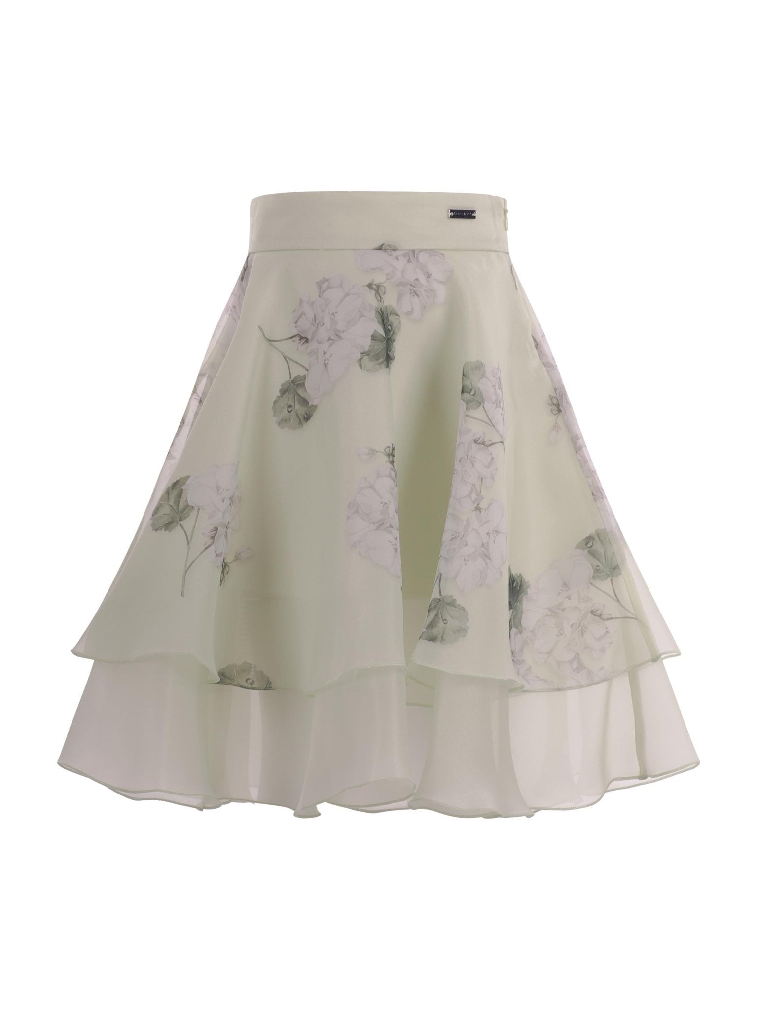 Gonna per bambina Monnalisa verde con stampa a fiori all - over - Rubino Kids