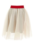 Gonna per bambina Monnalisa x Disney beige con stampa Minnie Mouse - Rubino Kids