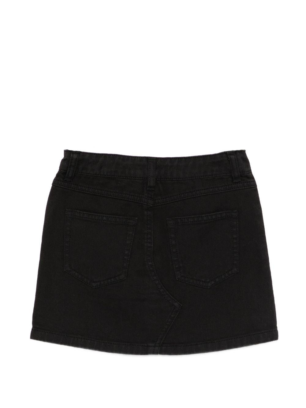 Gonna per bambina Moschino Kids nera con logo sul davanti - Rubino Kids