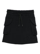 Gonna per bambina MSGM Kids nera con coulisse in vita - Rubino Kids