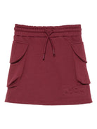 Gonna per bambina MSGM Kids rosso con tasche applicate - Rubino Kids