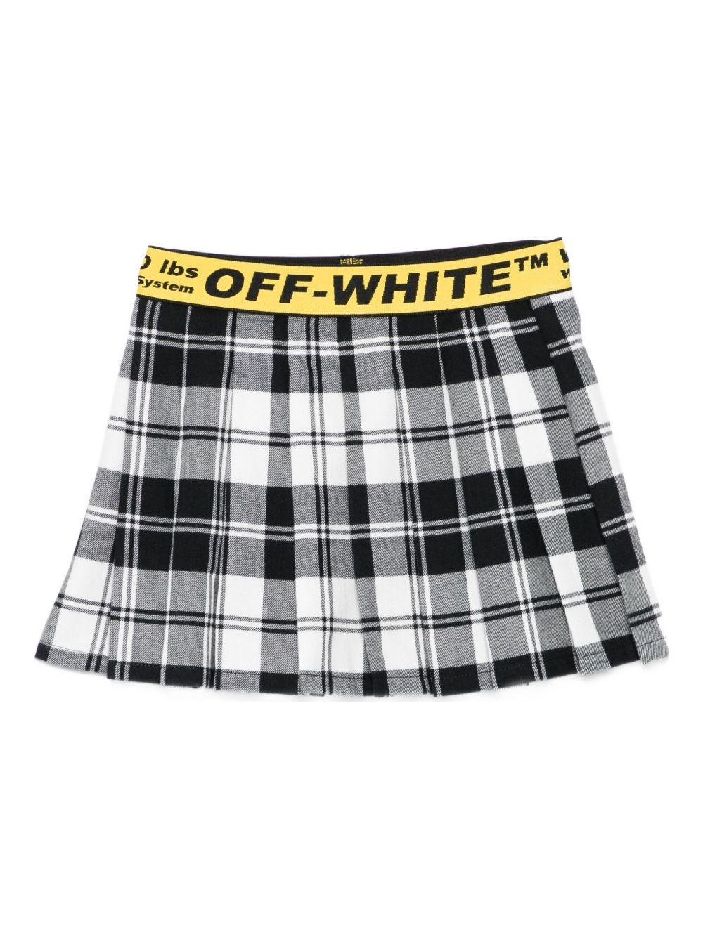 Gonna per bambina Off - White Kids bianco e nero con motivo a quadri - Rubino Kids