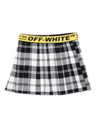 Gonna per bambina Off - White Kids bianco e nero con motivo a quadri - Rubino Kids