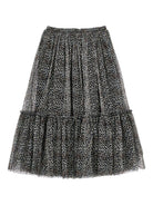 Gonna per bambina Philosophy Di Lorenzo Serafini Kids animalier con strati di ruches - Rubino Kids