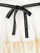 Gonna per bambina Philosophy di Lorenzo Serafini Kids bianca con ricamo floreale - Rubino Kids