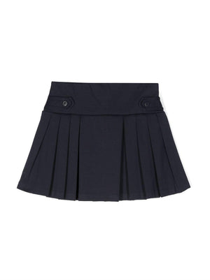 POLO RALPH LAUREN KIDS blue high-waisted pleated skirt for girls