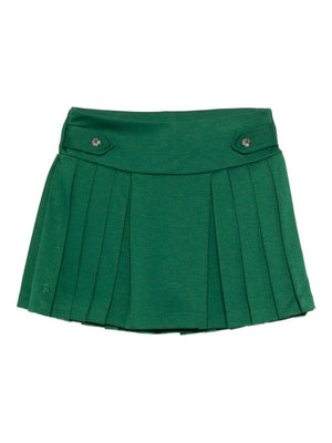 Polo Ralph Lauren Kids Green Pleated Panel Skirt for Girls