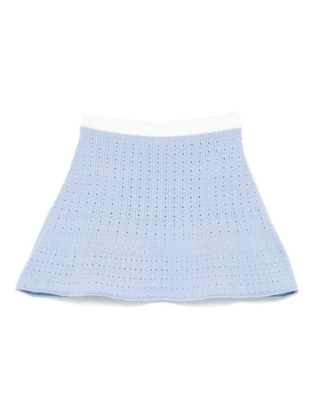 Gonna per bambina Self - Portrait Kids azzurra con lavorazione pointelle - Rubino Kids