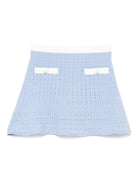 Gonna per bambina Self - Portrait Kids azzurra con lavorazione pointelle - Rubino Kids