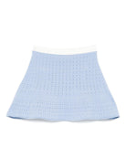 Gonna per bambina Self - Portrait Kids azzurra con lavorazione pointelle - Rubino Kids