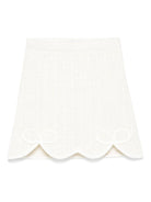 Gonna per bambina Self - Portraits Kids bianca con fiocco - Rubino Kids