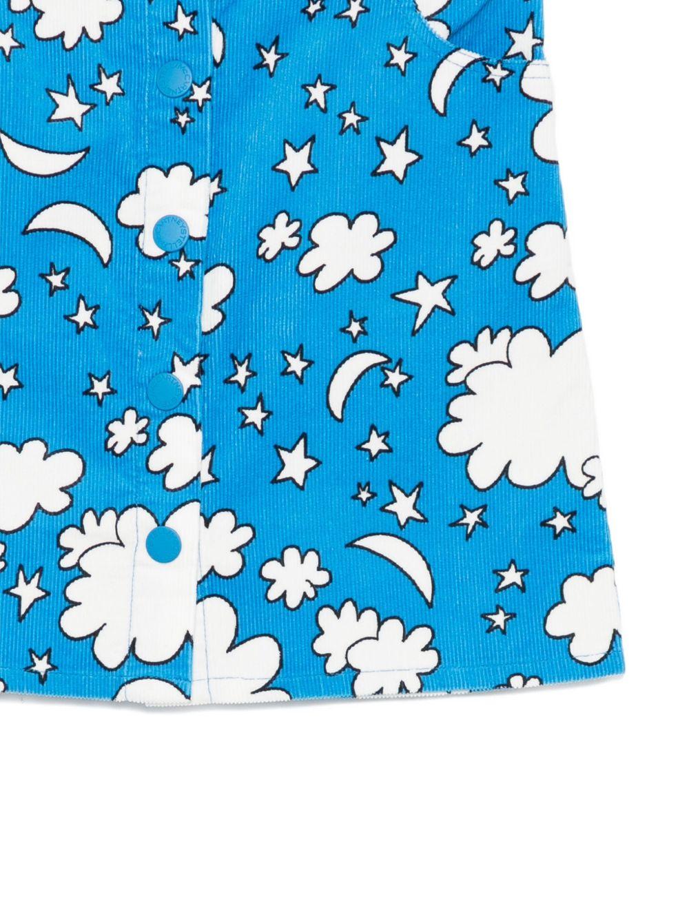 Gonna per bambina Stella McCartney Kids azzurro a coste con stampa - Rubino Kids