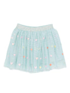 Gonna per bambina Stella McCartney Kids azzurro con decorazione - Rubino Kids