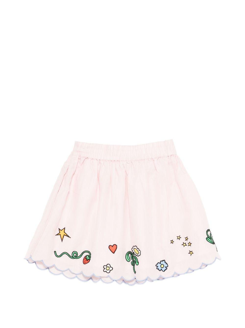 Gonna per bambina Stella McCartney Kids rosa con orlo a smerlo - Rubino Kids