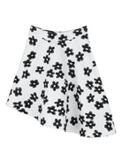 Gonna per bambina The Marc Jacobs Kids bianca con stampa a fiori neri - Rubino Kids