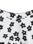 Gonna per bambina The Marc Jacobs Kids bianca con stampa a fiori neri - Rubino Kids