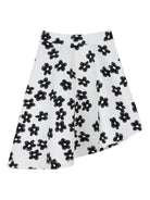 Gonna per bambina The Marc Jacobs Kids bianca con stampa a fiori neri - Rubino Kids