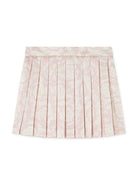 Gonna per bambina Versace Kids rosa plissettata Barocco con stampa - Rubino Kids