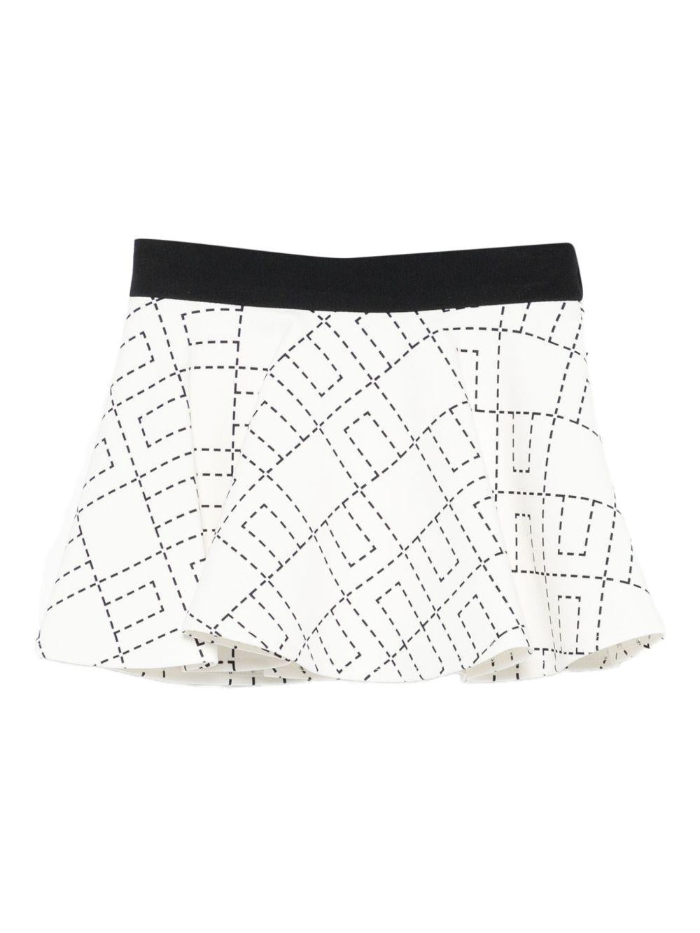 Gonna per neonata Elisabetta Franchi La Mia Bambina bianco con stampa monogramma - Rubino Kids