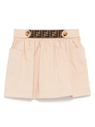 Gonna per neonata Fendi Kids beige con stampa monogramma FF in vita - Rubino Kids