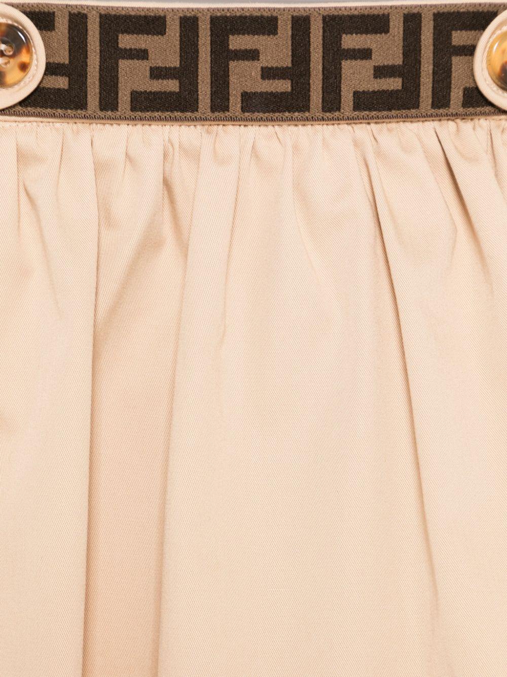 FENDI kids プリーツスカート ベージュ Fendi Kids pink baby girl dress with FF monogram print | Offer Price