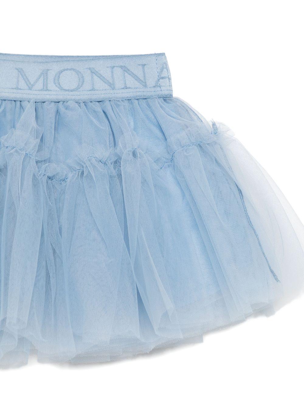 Gonna per neonata Monnalisa azzurra in tulle arricciata - Rubino Kids