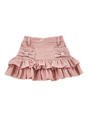 Monnalisa pink baby girl skirt with ruffled design