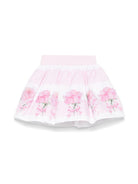 Gonna per neonata Monnalisa rosa con stampa rose all - over - Rubino Kids