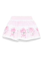 Gonna per neonata Monnalisa rosa con stampa rose all - over - Rubino Kids