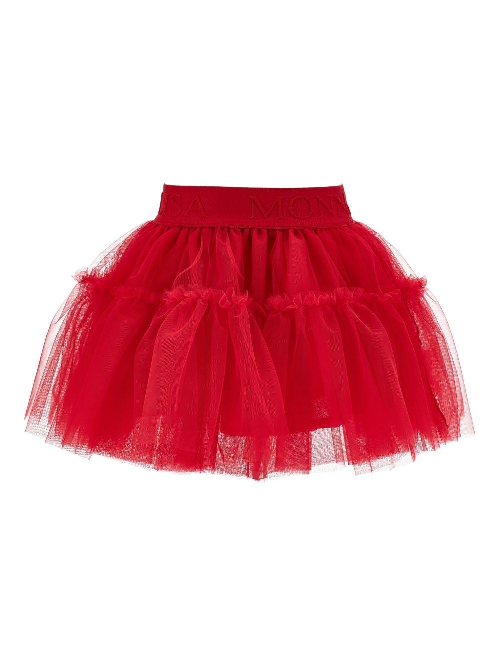 Gonna per neonata Monnalisa rossa con banda logo - Rubino Kids
