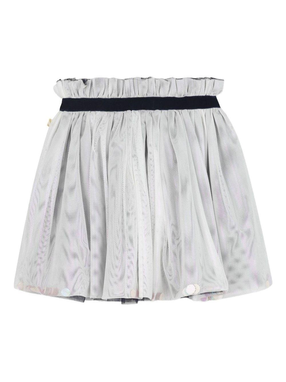 Gonna plissettata per bambina Billieblush bianco con paillettes - Rubino Kids