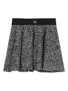 Gonna plissettata per bambina Dolce & Gabbana Kids nero con motivo chevron - Rubino Kids