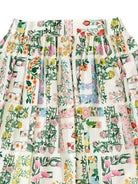 Gonna plissettata per bambina Fendi Kids bianco a fiori - Rubino Kids