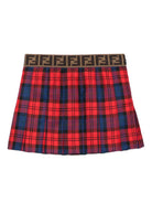 Gonna plissettata per bambina Fendi Kids con motivo tartan - Rubino Kids