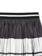 Gonna plissettata per bambina Karl Lagerfeld Kids bianco e nero con logo - Rubino Kids