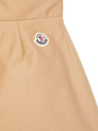 Gonna plissettata per bambina Moncler Enfant beige con chiusura laterale con zip - Rubino Kids
