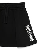 Gonna plissettata per bambina Moschino Kids nera con dettaglio logo - Rubino Kids