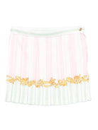 Gonna plissettata per bambina Versace Kids rosa con stampa barocca - Rubino Kids