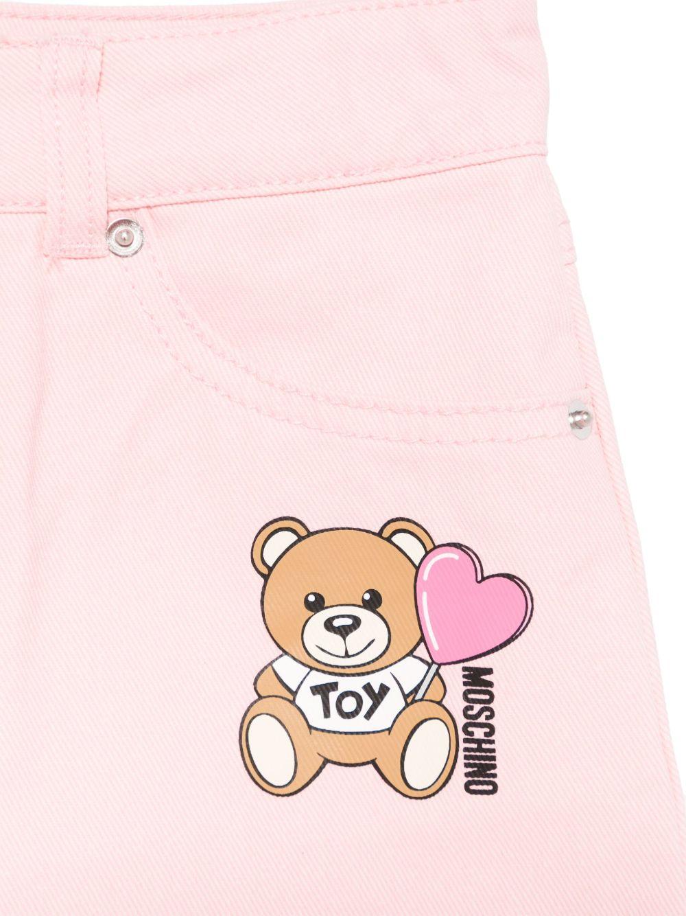 Gonna Teddy Bear per bambina Moschino Kids rosa con passanti - Rubino Kids