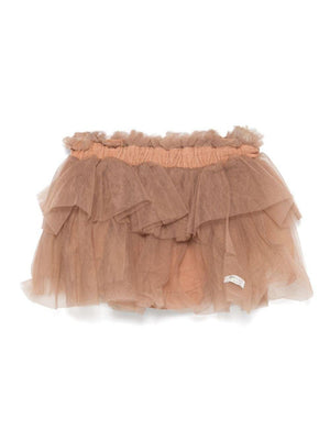 Gonna tutù bassa per neonata Donsje marrone con elastico in vita