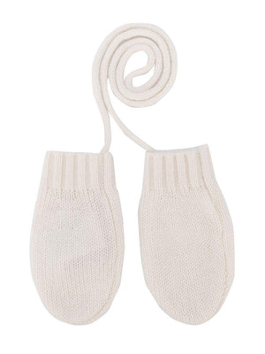 Bonpoint white baby gloves with ribbed edges