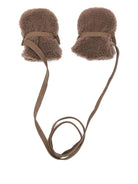 Guanti per neonata Donsje marroni con polsini annodati - Rubino Kids