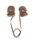 Guanti per neonata Donsje marroni con polsini annodati - Rubino Kids