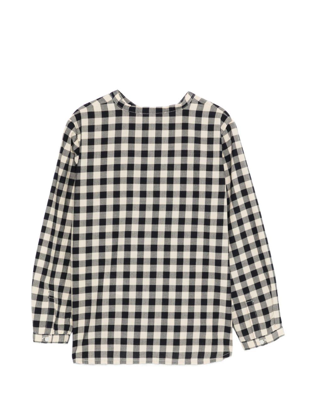 Camicia per bambino Bonpoint bianca e nera con design a quadri S06BSHW00010 894 BONPOINT 