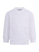 Felpa per bambina Stella McCartney Kids bianca con logo goffrato sul davanti TV4P30 Z0453 101 STELLA McCARTNEY KIDS 