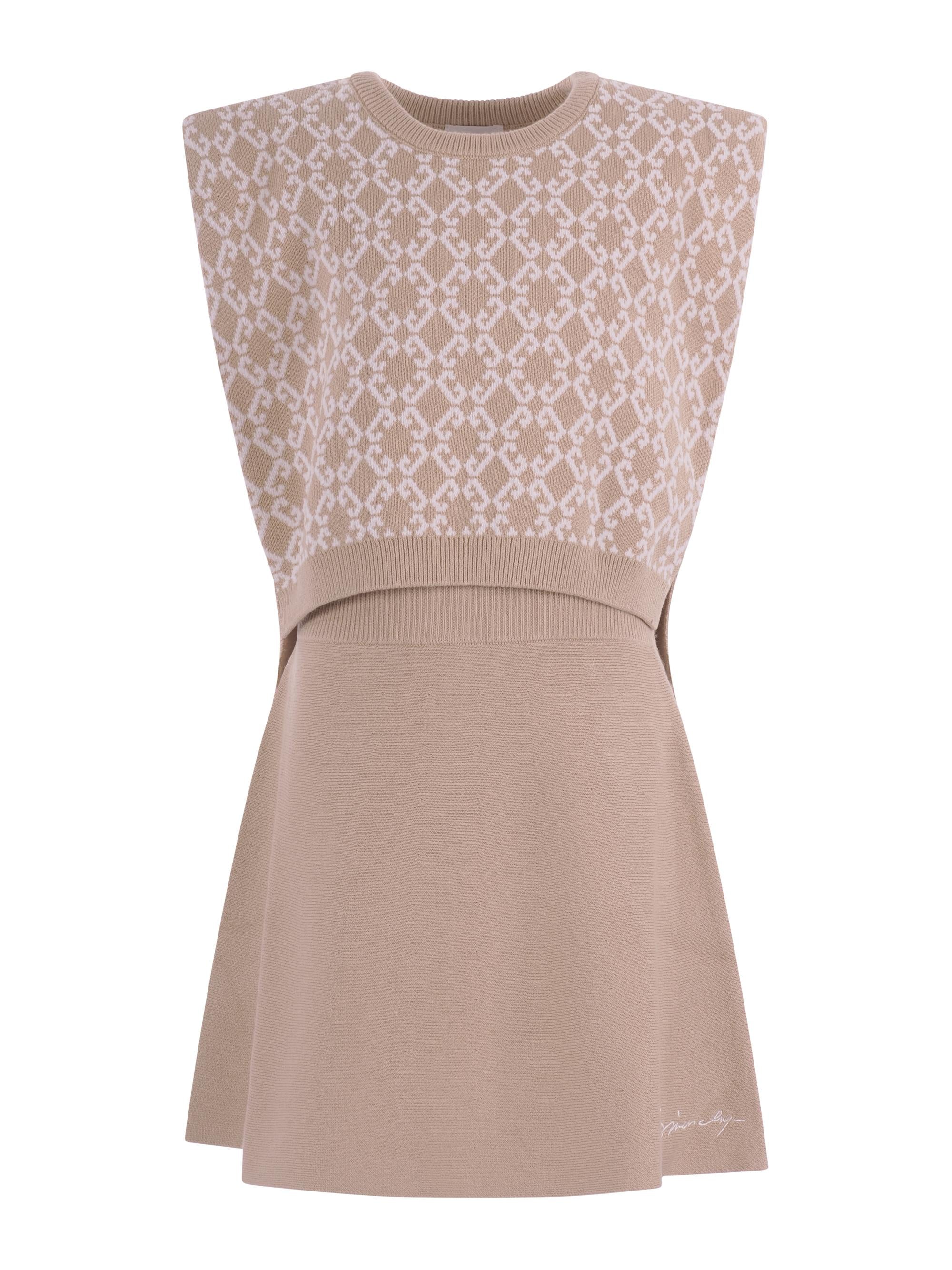 Completo top e gonna per bambina Givenchy Kids beige con motivo intarsiato H31026 20P GIVENCHY KIDS 