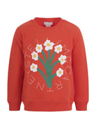 Felpa per bambina Stella McCartney Kids rossa con stampa fiori sul davanti TY4B00 Z0499 426 STELLA McCARTNEY KIDS 