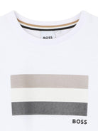 T-shirt per bambino Boss Kids bianco con stampa grafica J52979 10P BOSS KIDS 
