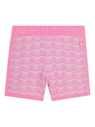 Shorts per bambina Billieblush rosa con motivo a onde in maglia U21895 929 BILLIEBLUSH 